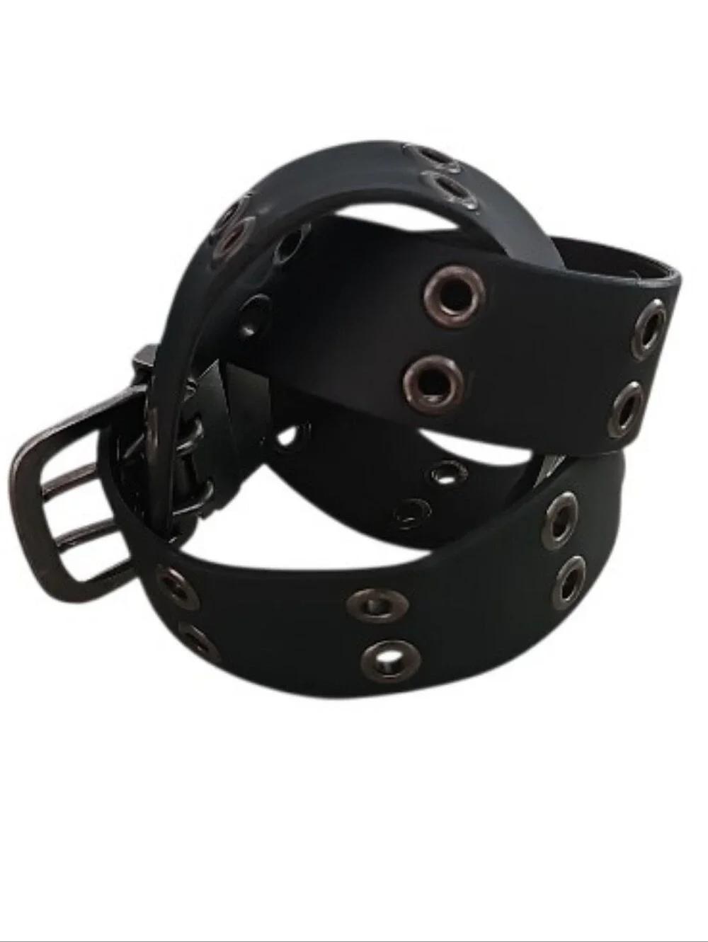 Vintage Reversible Black Brown Grommet Belt Size 34 Punk Grunge Emo Y2K Unisex